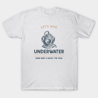 Let's Dive - Vintage Scuba Diver T-Shirt